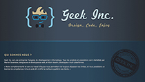Réalisation du site internet de Geek Inc.